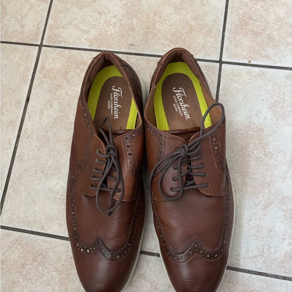 Florsheim Men's Brown Leather Dress Shoes with Steel Toe